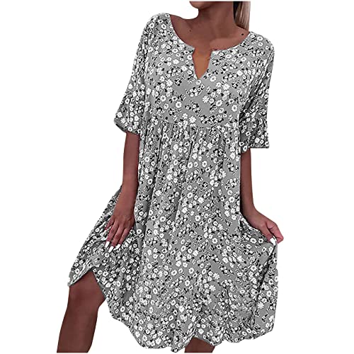 Sommerkleid Damen Geschenke für Frauen Off Shoulder Minikleid A-Linie Hohe...