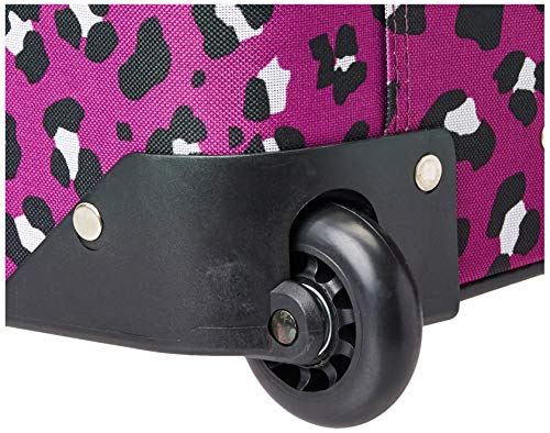 Rockland Fashion Softside Upright Luggage Set, Expandable,Telescopic Handle,Wheel, Purple Leopard, 2-Piece (14/19) #TOP2