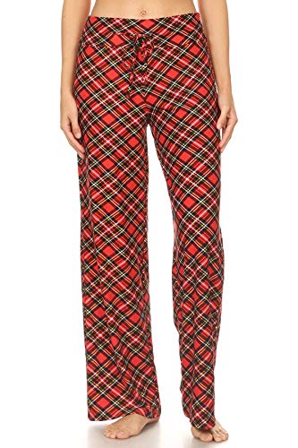 Image of Leggings Depot Women's Wide Leg Drawstring Pajama Pants for Lounge, Sleep