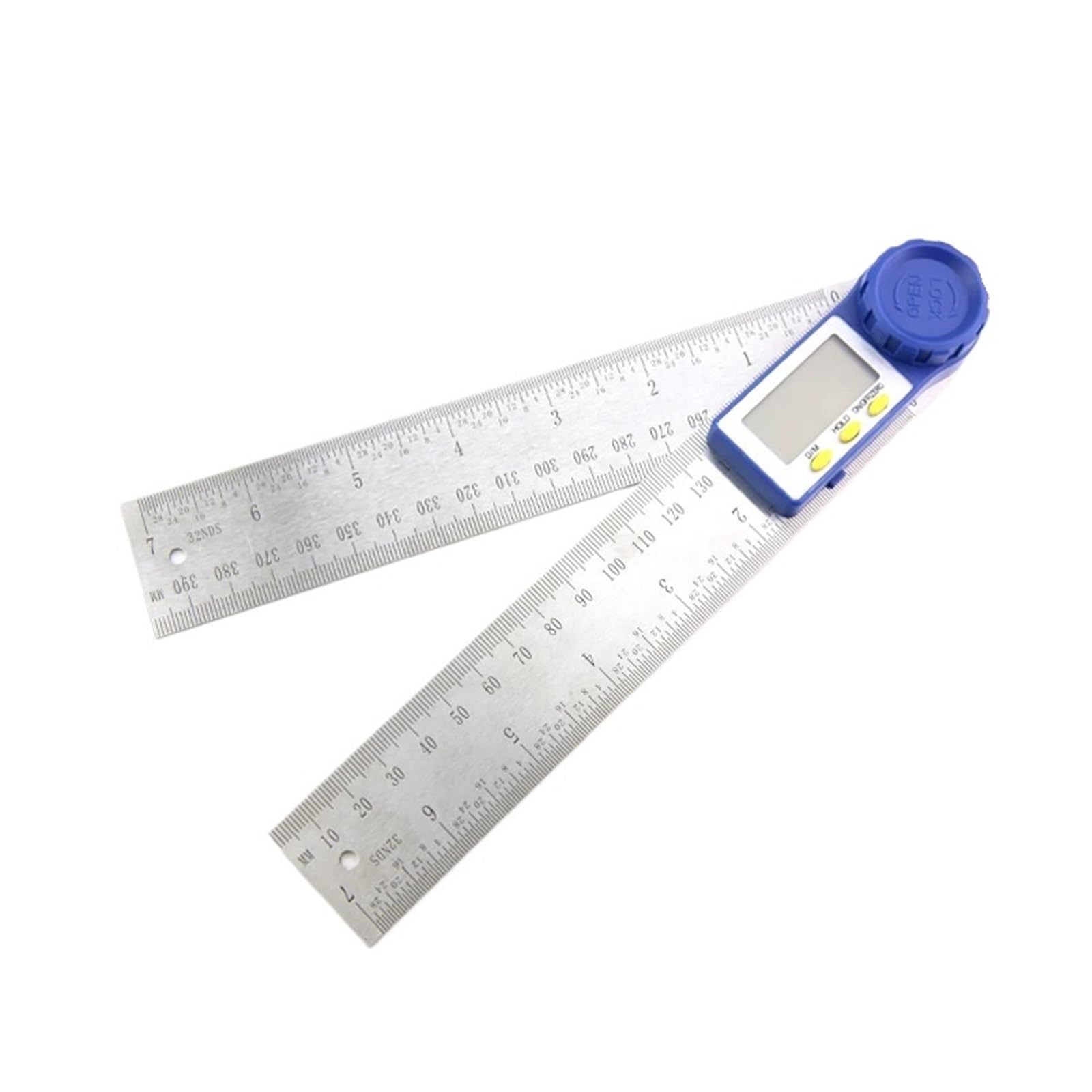 Bnvewr Blue Digital Angle Finder, Protractor Digital Goniometer Electronic Angle Gauge Finder Metal Ruler Angel Meter Carpentry Tools,Inclinometer(200Mm)