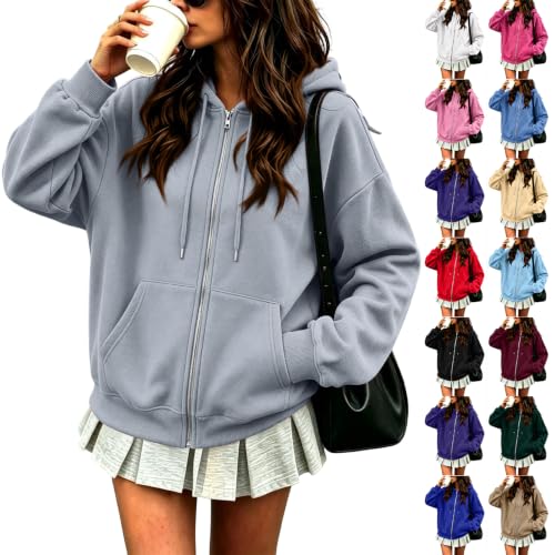 Athletic Zip Up Jacket Women Casual Fleece Hooded Sweatshirt Jacket - image 1