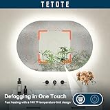 Zoom IMG-1 tetote specchio ovale a led