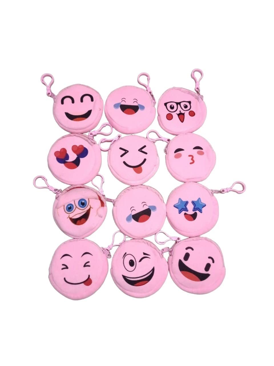 youth enterprise crafts Youth Enterprises Pack of 12 Vibrant Emoji Pink Fur Zip Pouch Trendy Unicorn Purse Soft Furry Plush Coin Money Stationery Accessories Women Wallet Bag for Kids-picture-44