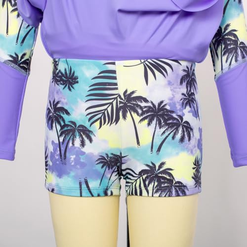 GRACE KARIN Girls Swimsuit Girls Long Sleeve Rash Guard 3-Pieces Bathing Suit 5-12Y3