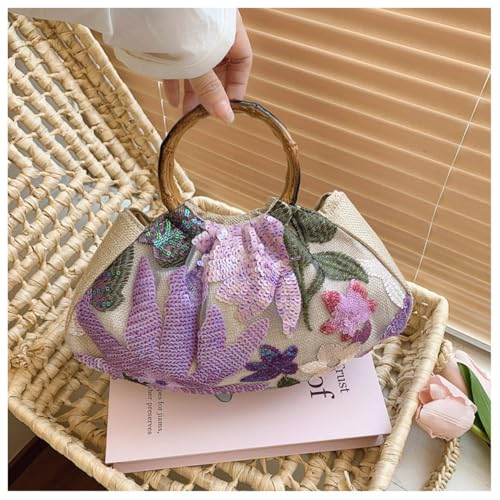Image of Women's Clutch Handbags Ruched Small Handbag Top Handle Cream Clutch Purse Dumpling Evening Bag
