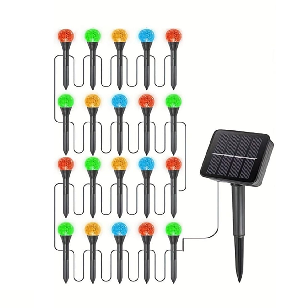 UDSKNV[KSL 20 in 1 LED Solar String Light for Garden and Courtyard Lighting 8 Modes Colored Light for Festive Parties Weddings