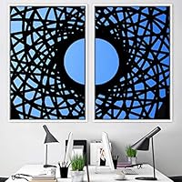 2 Piece Framed Canvas Wall Art Patterned Architecture Canvas Prints Home Artwork Decoration for Living Room,Bedroom - 16