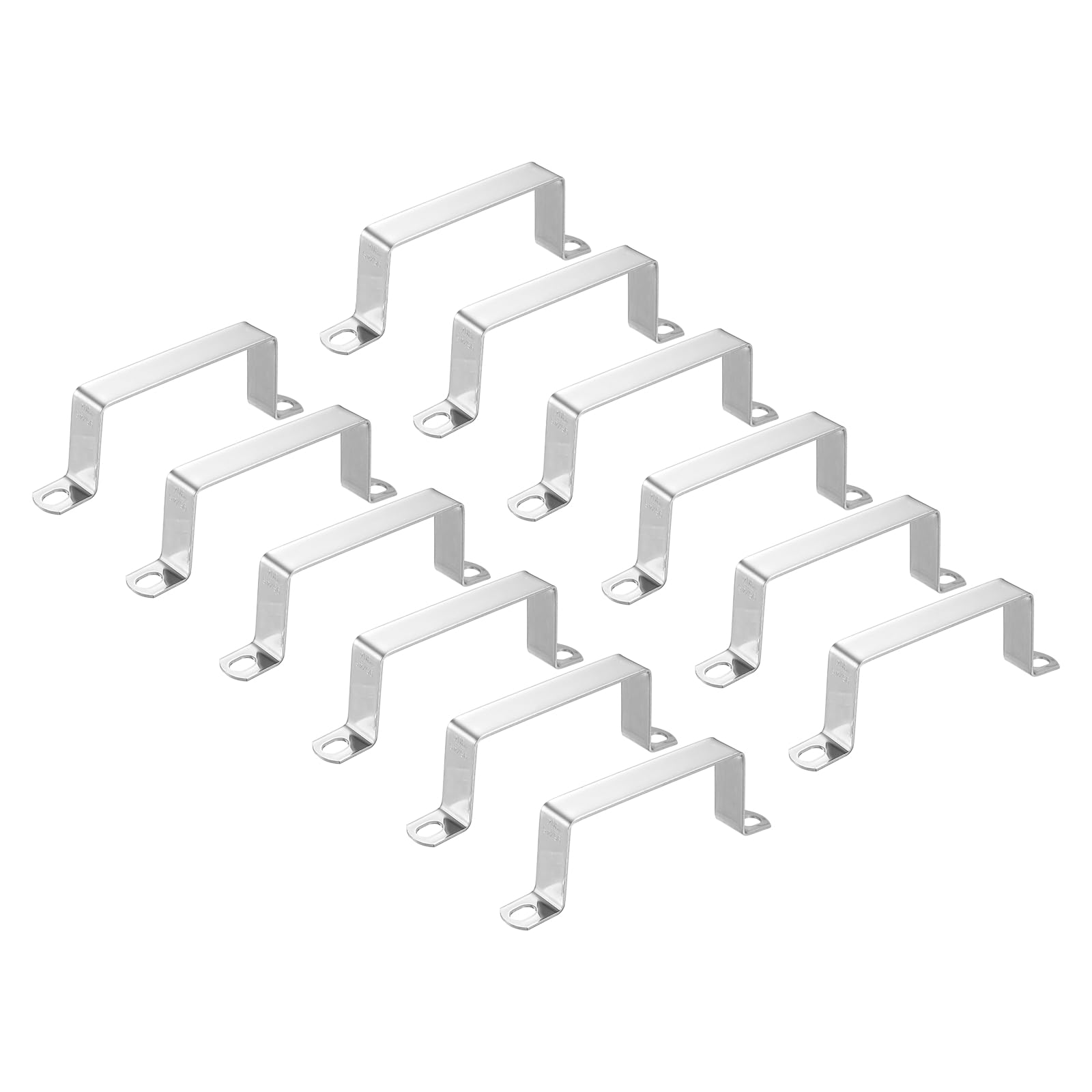 HARFINGTON 12 morsetti quadrati per tubi, 95 x 45 mm, in acciaio inox 304 | Morsetto a forma di U, staffa connettore per tubo quadrato con fibbia per tubo flessibile