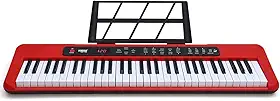 Teclado Musical Eletrônico Kobe KB-150 RD Vermelho 5/8 61 Teclas Com Fonte Bivolt