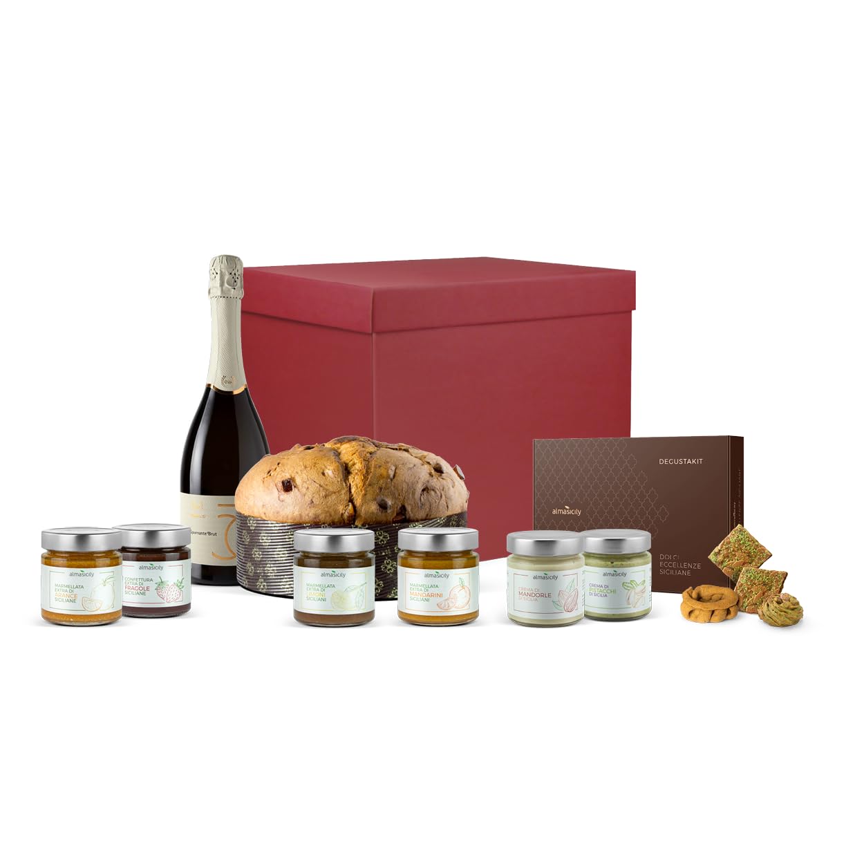 CESTO NATALE MONICA IN BOX RIGIDO - PRODOTTI SICILIANI DOLCI E SALATI