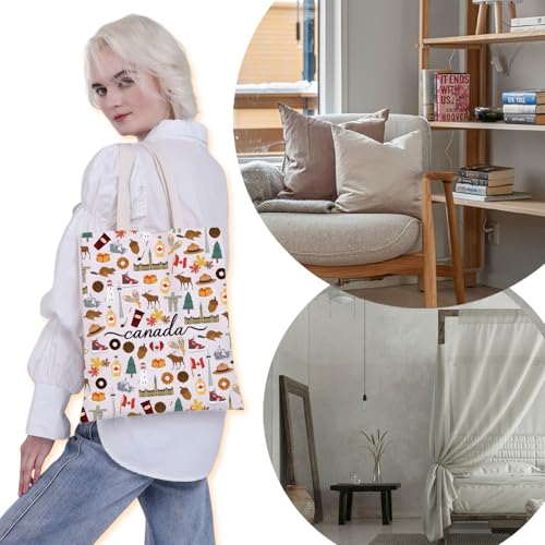 VAMSII Canada Travel Tote Bag Canada Souvenir Gifts Canada Travel Merchandise Gift (Canada tote)3