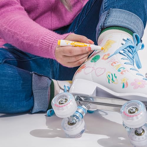 C SEVEN C7skates Colorable Roller Skates – Customizable Color Me Quad Skates with Erasable Markers – Fun DIY Design for Kids & Adults (Color Me, Women's 6 / Youth 5 / Men's 5) - image 5