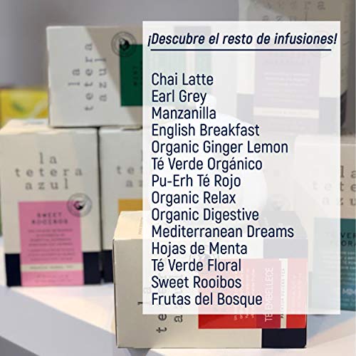 LA TETERA AZUL Organic Antiox. Té verde, rooibos verde y hierba limón. Essential Collection. 20 Bolsitas De 1,5 Gramos… - Imagen 7
