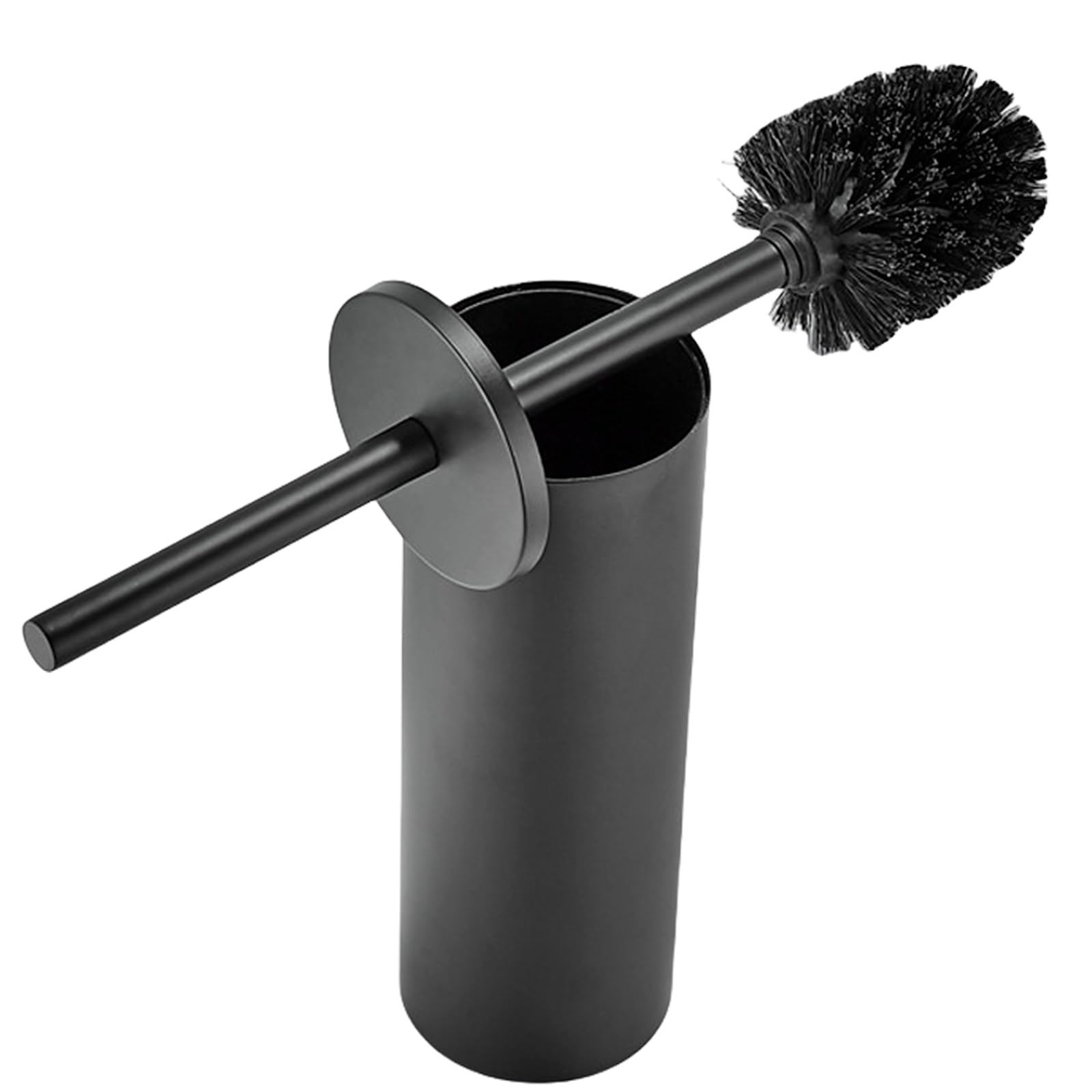 Jazuaiao Black Upgrades Toilet Brush With Steel Handle Modern Bathroom Accessory Stylish Toilet Brush Floor Stand For Public Restrooms Modern Bathroom Accessory