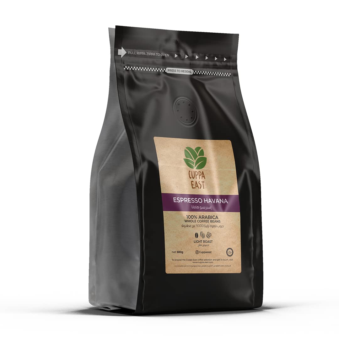 – Top Class Espresso Havana Whole Beans, 100% Arabica Coffee Blend, Light Roast, Fruity with a note of nuts and cocoa, 500 grams
