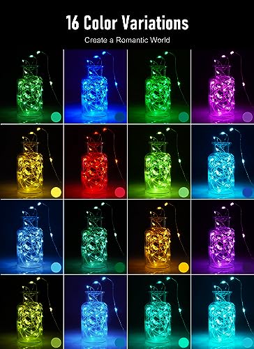 Minetom GP-SW290DC0209-IP44(US)A Battery Operated Fairy Lights,33 Feet 100 Leds Color Changing Twinkle Lights With Remote Timer,16 Colors Waterproof String Lights For Room Garden Patio Indoor Outdoor Decor thumb #1