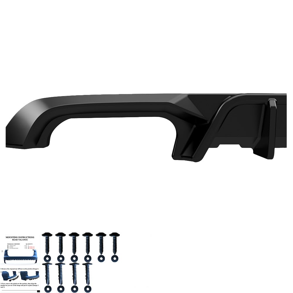 Oneway Jupe de pare-chocs arrière (Diffuseur) compatible avec Volkswagen Golf VII HB R 2013-2016 - Noir brillant