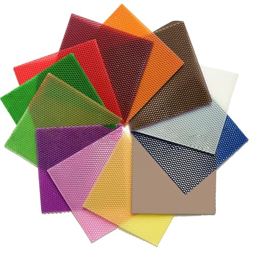Sacolin Kit de fabricación de velas de cera de abeja, 12 piezas, multicolor, hojas de cera de 8 x 8 pulgadas, bricolaje, para niños, adultos, con mechas