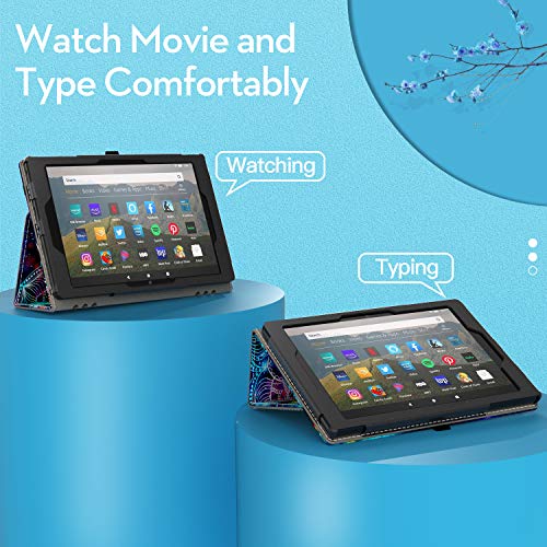 Vori Folio Case For All-New Amazon Fire Hd 8 And Fire Hd 8 Plus Tablet (10Th Generation, 2020 Release), Slim Premium Pu Leather Stand Protective Cover With Auto Wake/Sleep, Mandala Galaxy #TOP5