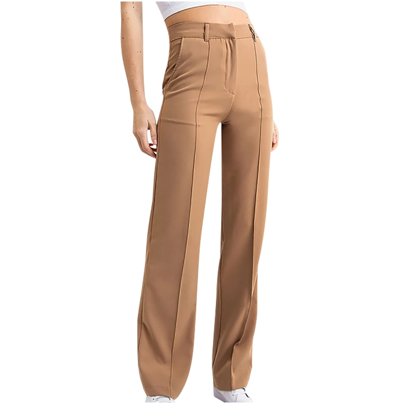 Akklian Wide Leg Dress Pants Women High Waisted Business Casual Pants Long Length Pleated Suit Pants Trendy Office