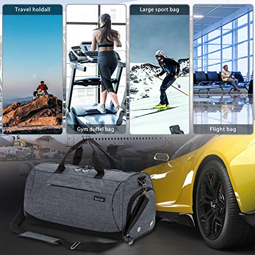 Kuston Sports Gym Bag with Shoes Compartment Travel Duffel Bag for Men and Women