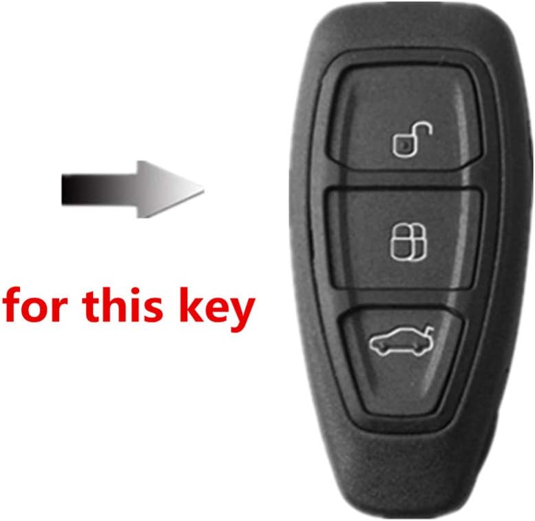 Happyit Zinc Alloy Car Key Cover Cases for Ford Fiesta Focus Mondeo Kuga Escape Falcon Galaxy Fusion Mustang Explorer Edge Escort Mk3 Mk4 Ranger 3 Buttons (B - Image 3