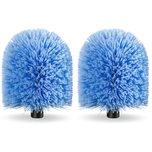 2 Pack Screw on Webster Cobweb Duster Head for Pole Spider Web Remover Brush Cobweb Duster Head Attachment Fits Standard 3/4 inch Threaded Poles(Big Blue)