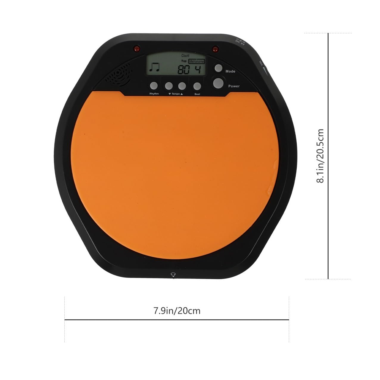 Tamburo Muto Digitale 8 Pollici per Esercizi di Ritmo Batteria, Pad Elettronico Percussione per Principianti, Accessorio Musicale Pratico e Sicuro per Allenamento a Basso Volume
