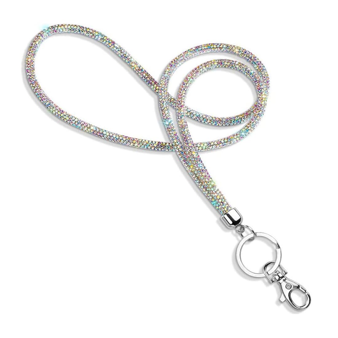 Portachiavi-Collana Con Strass | Cordino Silicone Per Carte E Chiavi | Donna | Elegante E Pratico - Foto 3