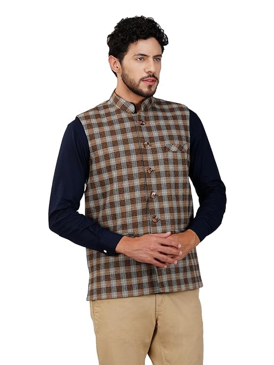 Image of DEIFIC Men's Export-Quality Indian Traditional Nehru Jacket /Waistcoat