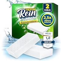 2,5X längere Lebensdauer | Schmutzradierer Schwamm PRO 2 Stück - Radierschwamm | extra langlebiger Zauberschwamm | Magic Eraser Schwamm entfernt Schmutz an Wand, auf Schuhen, in der Küche und Bad