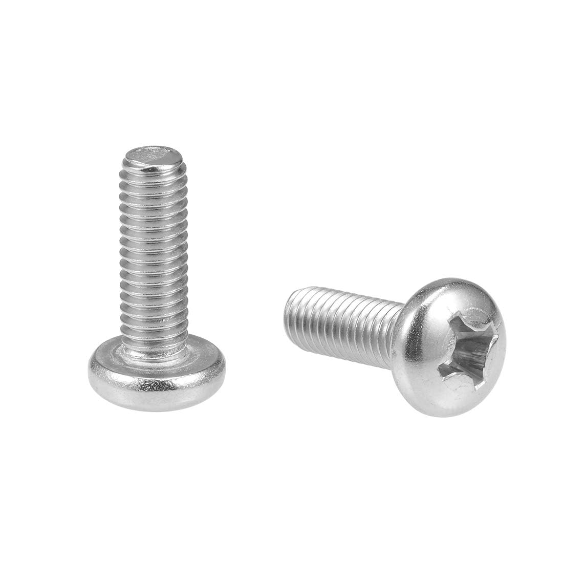 TOP-VIGOR 10Pcs Cross Pan Head Machine Screws, M6x18mm Phillips Round Head Screws Bolts for Machinery Furniture, Car
