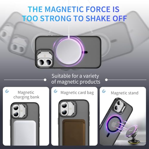EGOTUDE for iPhone 16 Plus Case | Translucent Matte Hard Back Cover with Stand Compatible with Mag 8 51pWqFncmXL