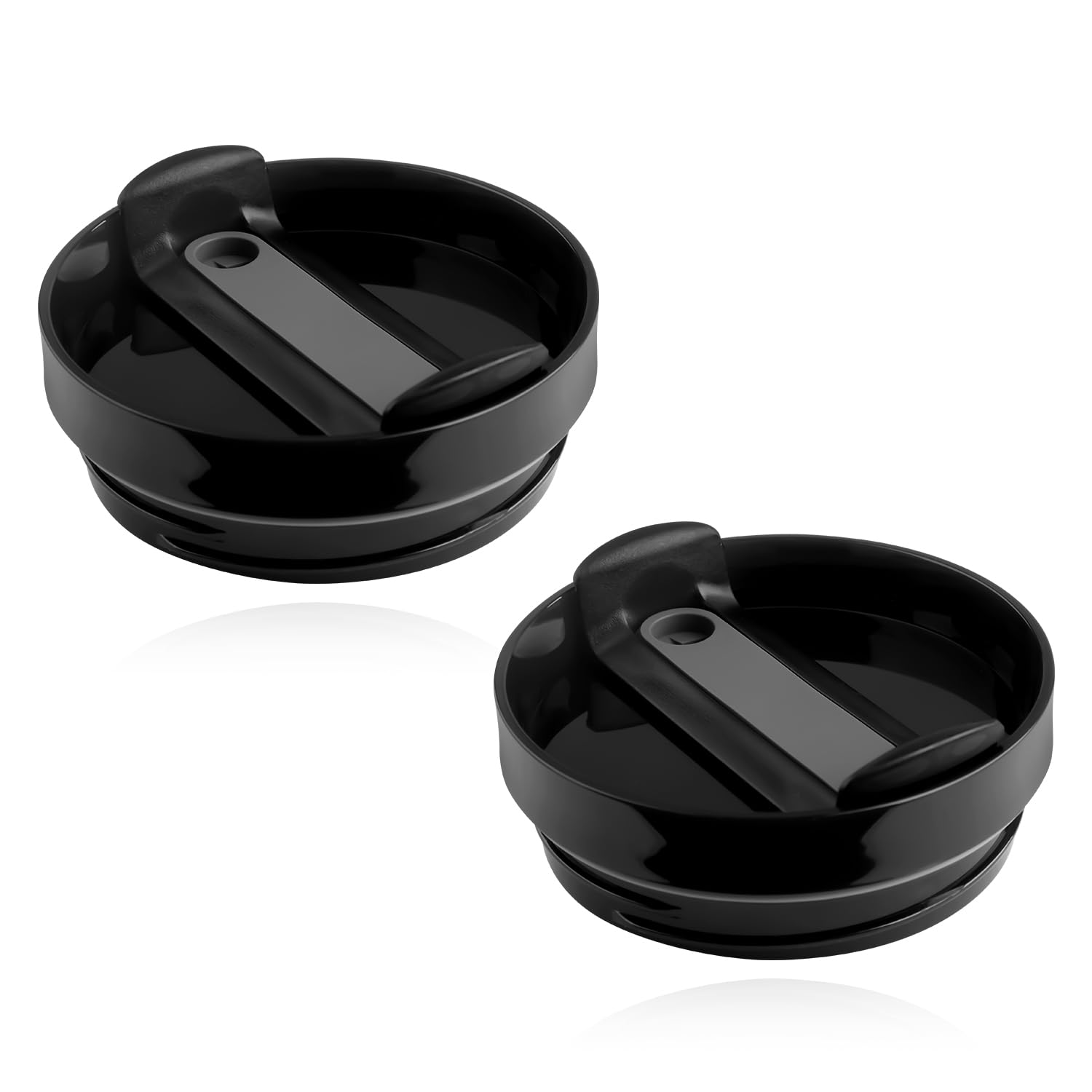 Hopzab 2PCS Tumbler Lids, 40oz Splash Resistant Replacement Covers, BPA Free Leak Proof Travel Mug Accessories, with Straw Hole for Coffee Mugs