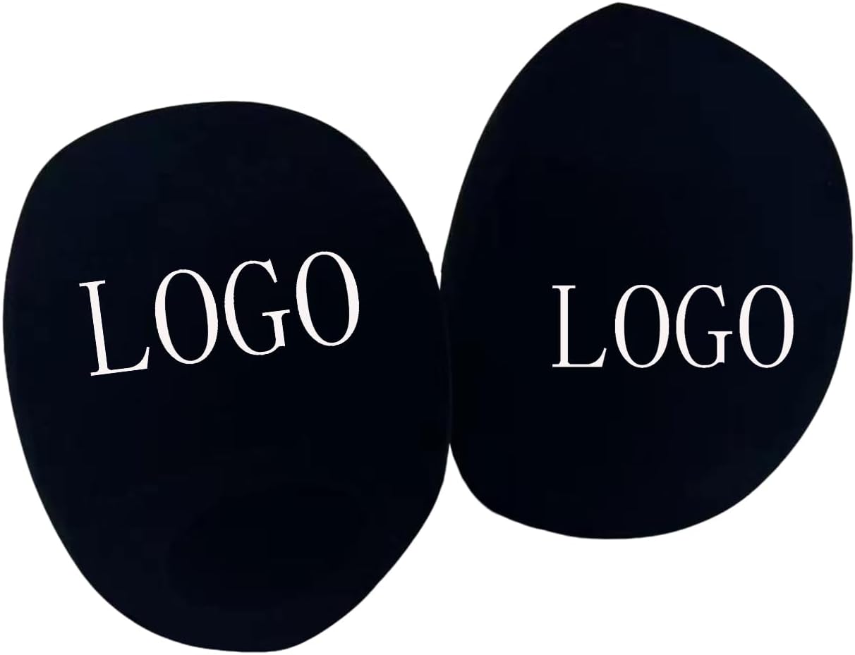 2 Pack Customized Logo Mic Foam Cap Windscreens Handhold Microphone Sponge Covers Windshields Printed Logo For Broadcast,TV Interview, Radio Station Microphones (Black)
