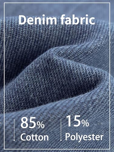 Image of Volunboy Toddler Hooded Denim Jackets Boys Spring Fall Ripped Jean Coat with Hood Long Sleeve Button Down Casual Outerwear