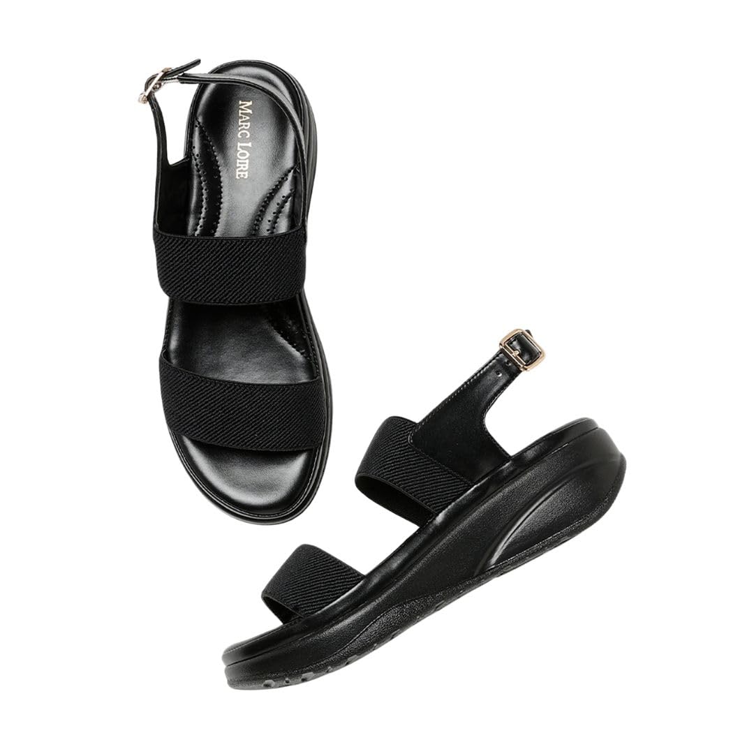Marc LoireWomen Smart Casual Platform Heel Fashion Sandal with Adjustable Strap