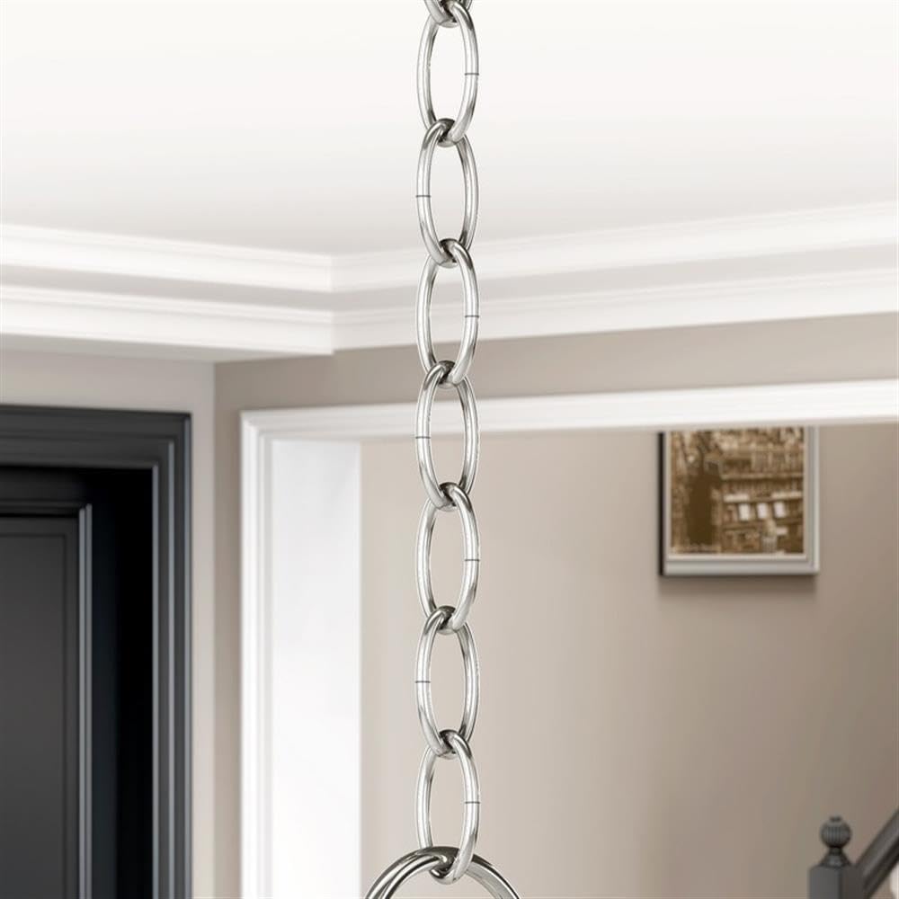 Beaumont Lane Decorative Lighting Chain, Heavy Duty 3 ft, Polished Nickel Finish, 1 in H x 0.88 in W x 0.13 in D, Suitable for Damp Locations, Contemporary Design for Home Lighting Fixtures