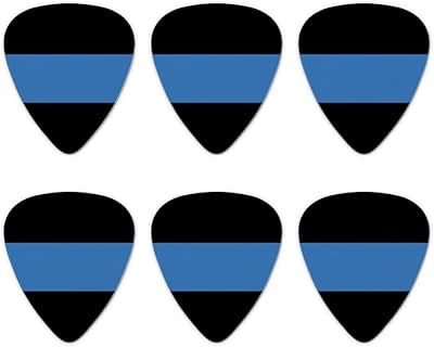 Thin Blue Line Police Policemen Law Enforcement Novelty Guitar Picks Medium Gauge - Set of 6