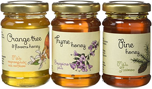Melissokomiki Dodecanese Raw Greek Honey Gift Set 3 x 130g