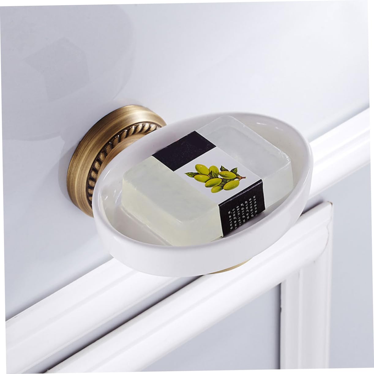 Homoyoyo Portasapone da Parete in Rame Antico, 1 Vaschetta, Installazione Facile, Design Salvaspazio per Bagno e Doccia, Stile Classico