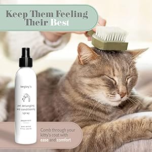 Begley's Pet Detangling Spray - Premium Essential Oil Scented Detangler Spray for Dogs, Puppies & Cats - Dog Leave in Conditioner Spray - Dematting Spray for Dogs & Pets - 8 oz, Peppermint Begleys Pet Detangling Spray Premium Essential Oil Scented Detangler Spray for Dogs Puppies Cats Dog Leave in Conditioner Spray Dematting Spray for Dogs Pets 8 oz Peppermint