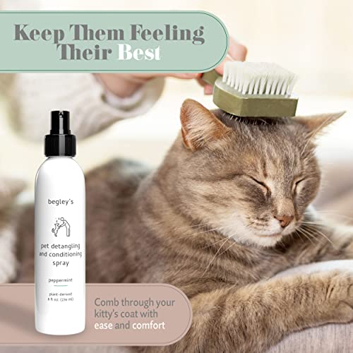 Begleys-Pet-Detangling-Spray-Premium-Essential-Oil-Scented-Detangler-Spray-for-Dogs-Puppies-Cats-Dog-Leave-in-Conditioner-Spray-Dematting-Spray-for-Dogs-Pets-8-oz-Peppermint Begleys Pet Detangling Spray Premium Essential Oil Scented Detangler Spray for Dogs Puppies Cats Dog Leave in Conditioner Spray Dematting Spray for Dogs Pets 8 oz Peppermint