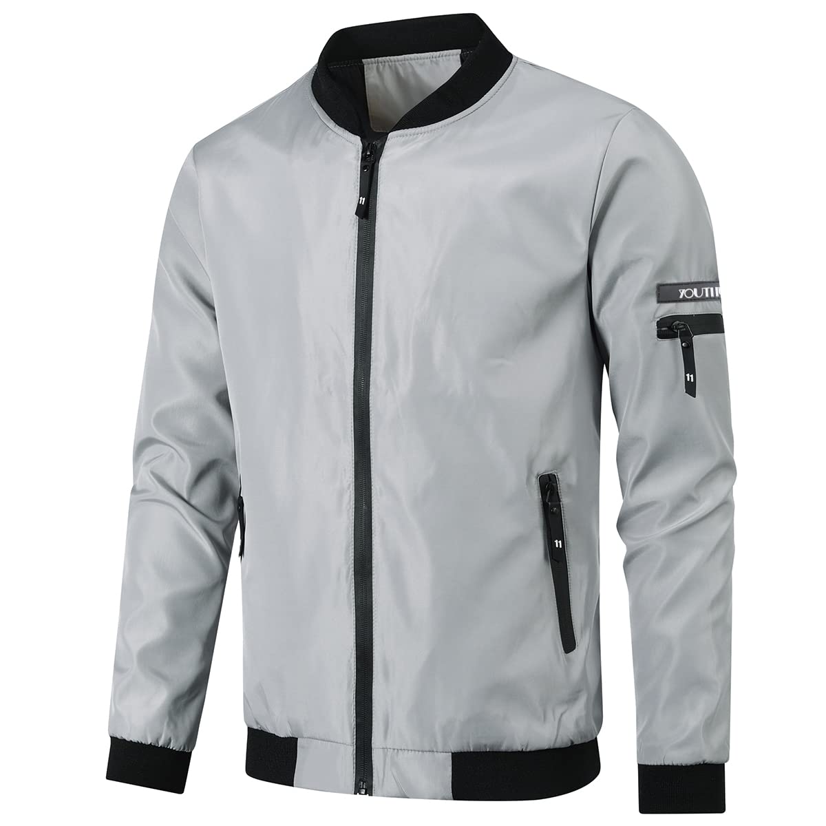 YOUTHUP Giacca da Uomo Transizione Leggero Bomber estivo Casual Giacca Sportiva all'aperto
