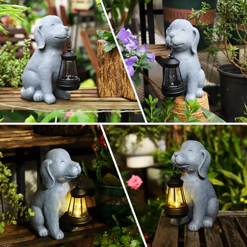 Hsliliming DOG-FL Solar Dog Statues For Garden Decorations thumb #3