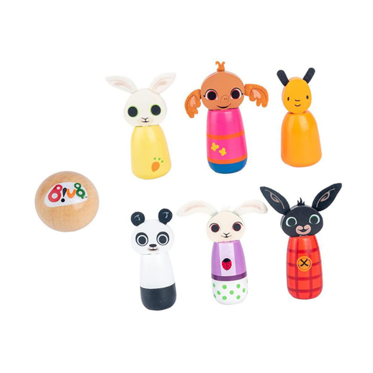 KOMBIUDA Kit de Bowling pour Garçon et Filles en Bois Animaux de Dessin Animé, Jeu Éducatif D'intérieur pour Développement et Interaction Parent-garçon et Filles, 1 Set Complet