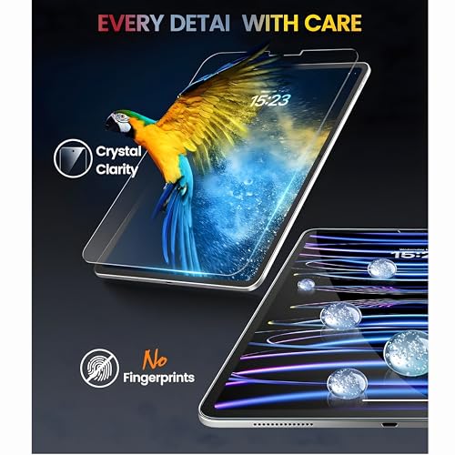 Image of OHAYO 9H Military-Strength Car Display Screen Protector for iPad Air 11 Inch (M2 2024 & Air 4th /5th Gen 10.9 inch) | Ultra Hard Scratch Resistant Film, HD Clear, Bubble-Free, Not Tempered Glass, Touch Sensitive Protective Layer