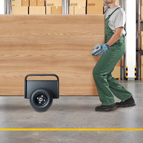 Yeeoy YEEOY-SLABDOLLY-BLACK Heavy Duty Panel Dolly, Slab Dolly With Handle, 10 Inch Solid Rubber Tires Wheels,1000Lbs Load Capacity All Terrain Moving Cart For Heavy Drywall Sheet & Material Handling thumb #6