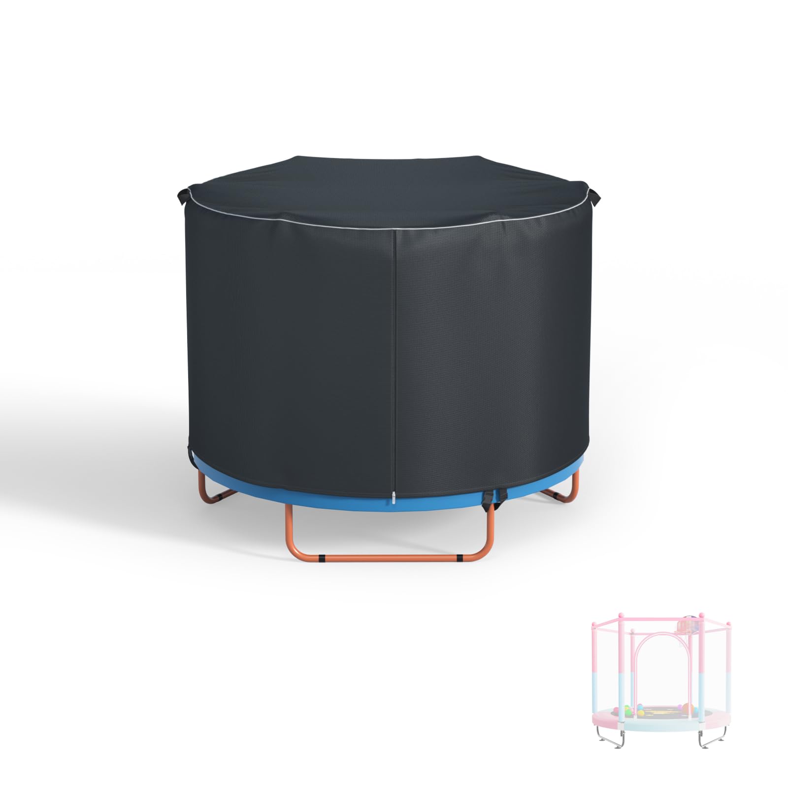 XCZ trampoline cover, outdoor jumping bed cover, suitable for 60 inch round children's trampoline , full coverage. Black