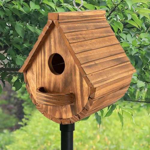 Nistkasten für Wildvögel,Aufhängen Kiefernholz Vogelhaus für Gartenvögel,Wetterfest und Langlebig Nisthaus für draußen,ideales Zuhause für Meisen, Spatzen & andere Wildvögel.